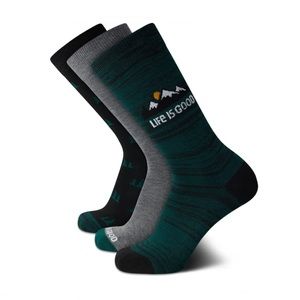 NWT- Life is Good ‘Green Mountain’ 3 Pack Socks